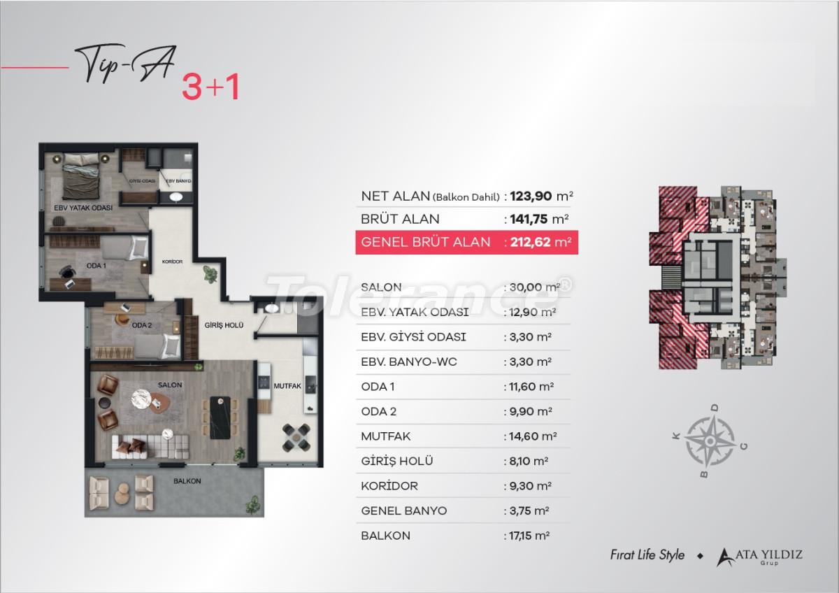 Appartement van de ontwikkelaar in Bayraklı, İzmir zeezicht zwembad - onroerend goed kopen in Turkije - 109702