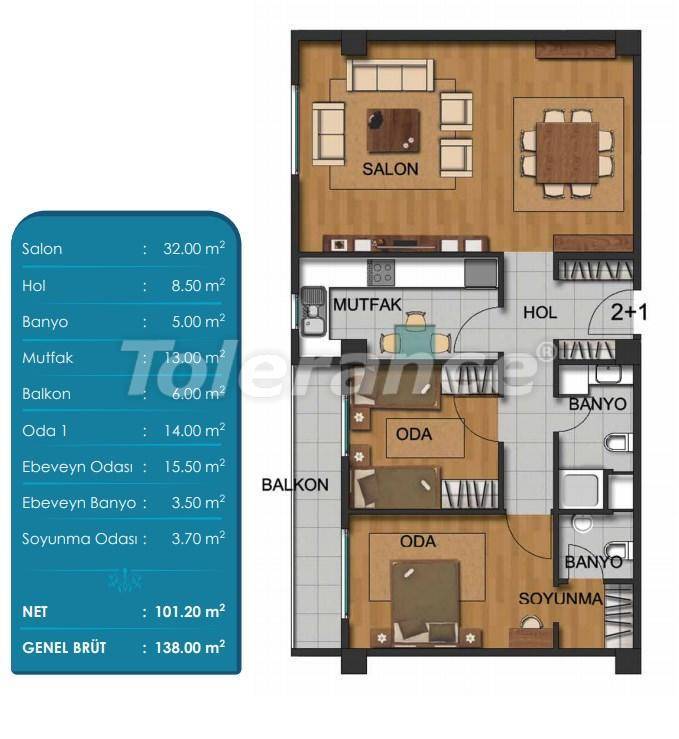 آپارتمان از سازنده که در بیلیک دوزو, استانبول استخر اقساط - خرید ملک در ترکیه - 27295