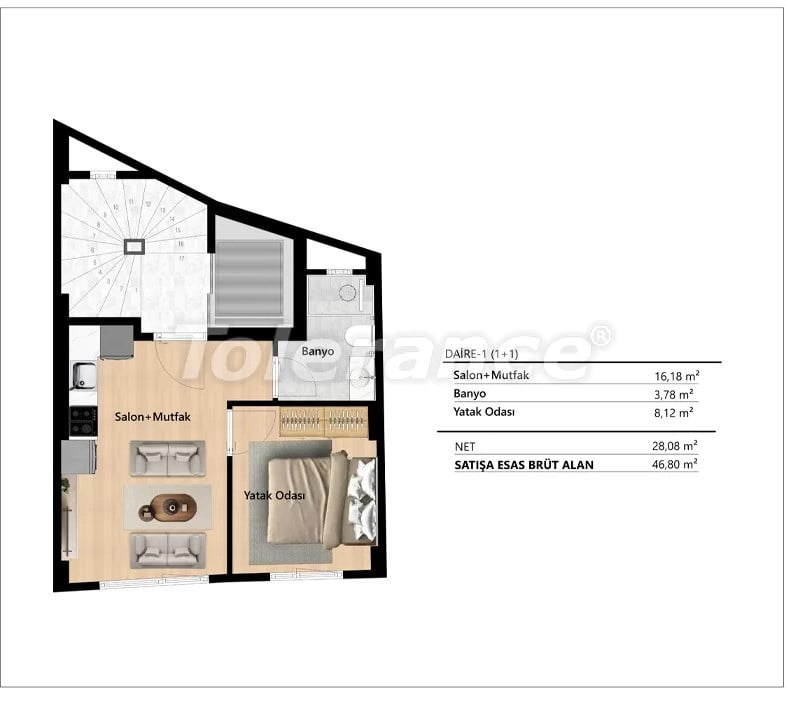 Appartement van de ontwikkelaar in Beyoğlu, Istanboel afbetaling - onroerend goed kopen in Turkije - 114464