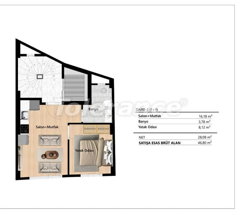 Appartement van de ontwikkelaar in Beyoğlu, Istanboel afbetaling - onroerend goed kopen in Turkije - 114465