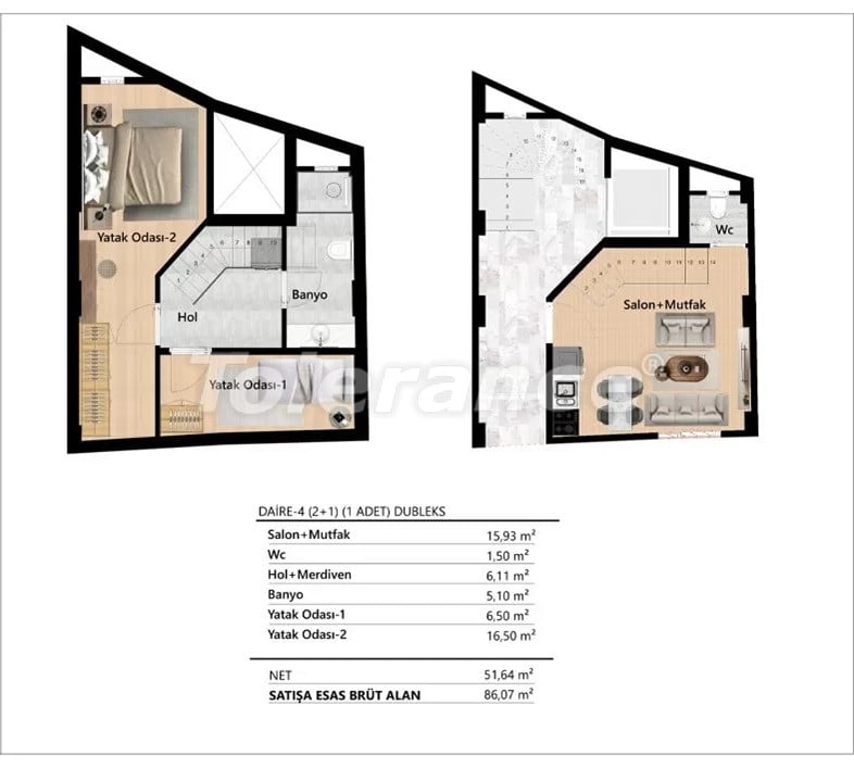 Appartement van de ontwikkelaar in Beyoğlu, Istanboel afbetaling - onroerend goed kopen in Turkije - 114467