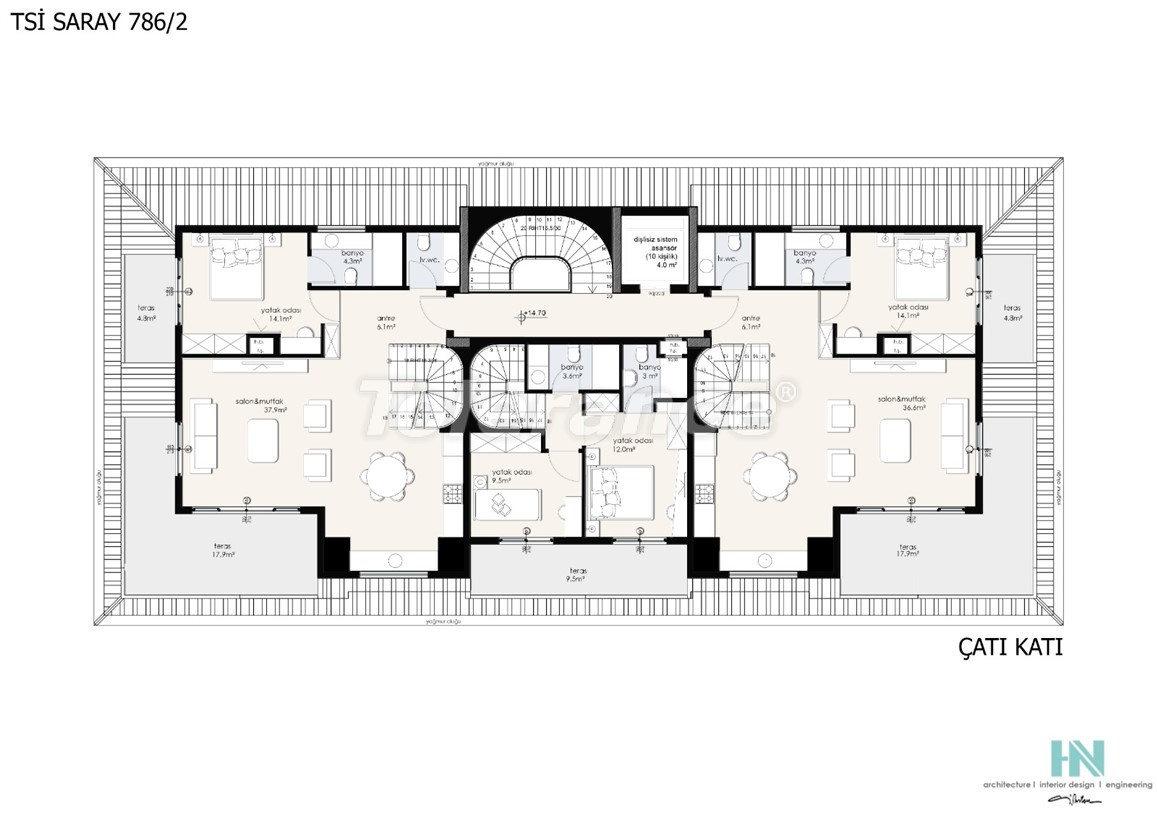 Appartement direct promoteur еn Alanya avec piscine - acheter un bien immobilier en Turquie - 50009