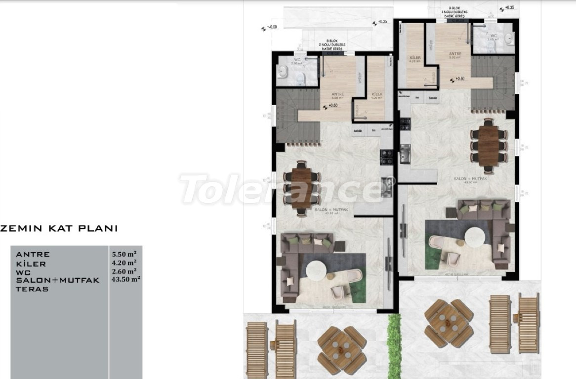 Appartement van de ontwikkelaar in Belek Centrum, Belek zwembad afbetaling - onroerend goed kopen in Turkije - 110584