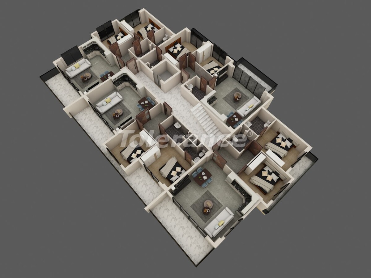 Apartment in Cikcilli, Alanya mit pool - immobilien in der Türkei kaufen - 60241