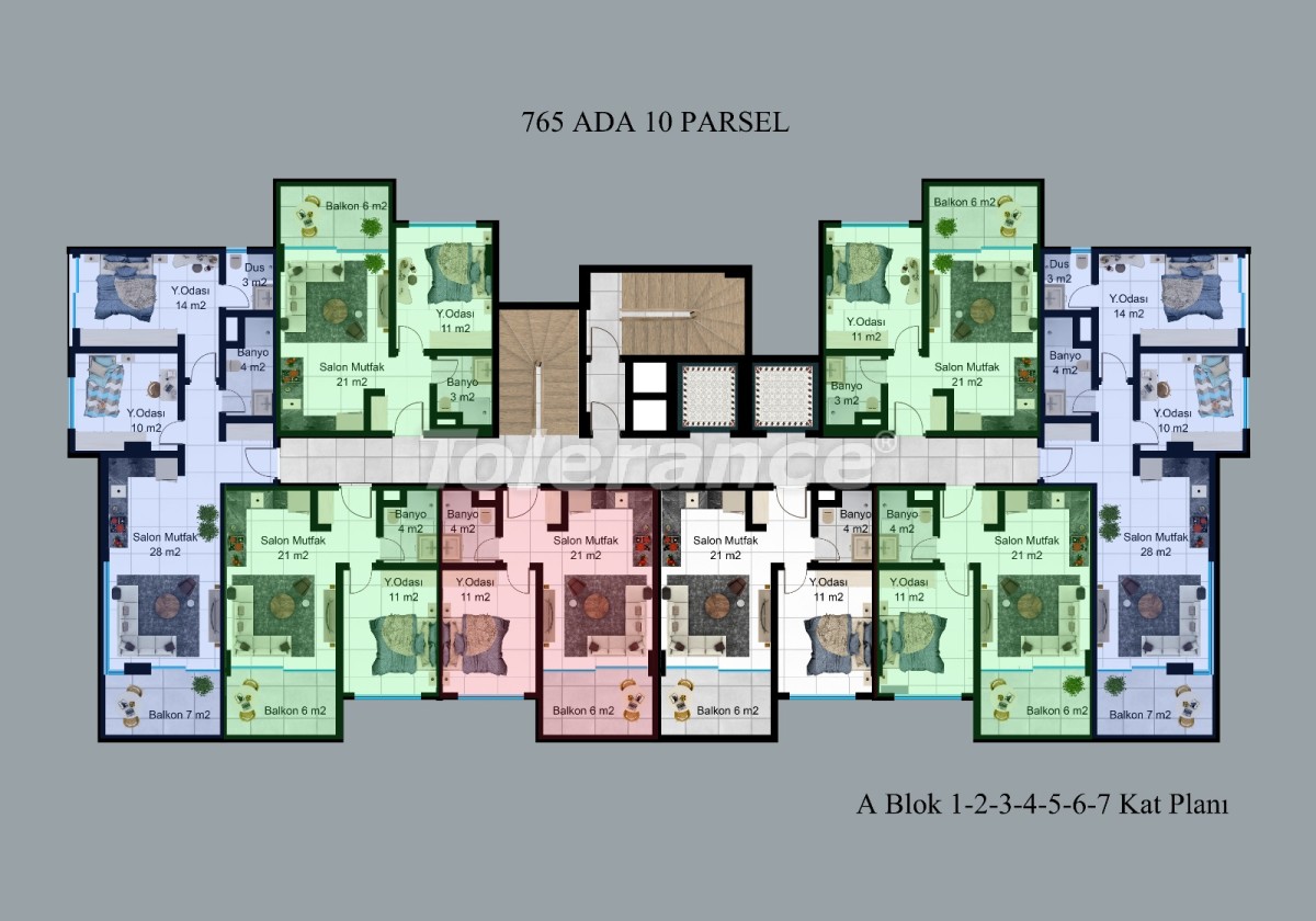 آپارتمان از سازنده که در مرکز آلانیا, آلانیا استخر - خرید ملک در ترکیه - 51189