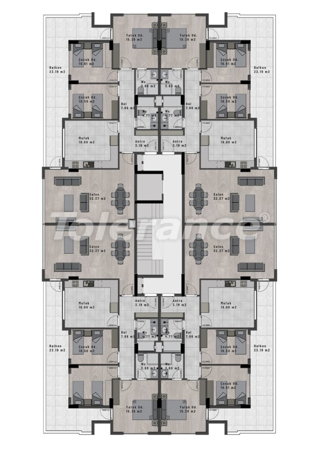 Apartment vom entwickler in Alanya Zentrum, Alanya meeresblick pool - immobilien in der Türkei kaufen - 60997