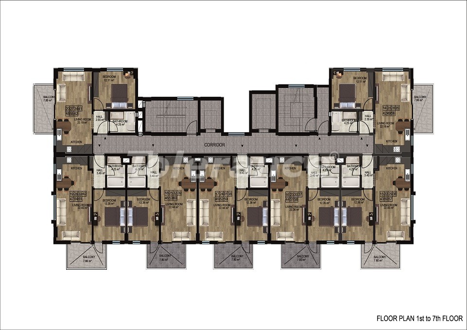 Apartment vom entwickler in Demirtaş, Alanya meeresblick pool - immobilien in der Türkei kaufen - 48648