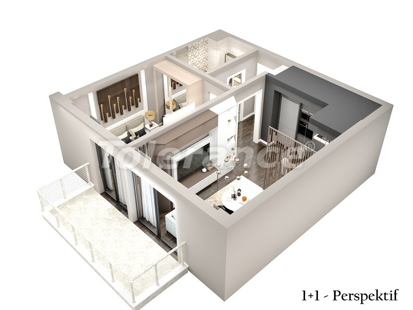 Apartment vom entwickler in Demirtaş, Alanya meeresblick pool - immobilien in der Türkei kaufen - 48731