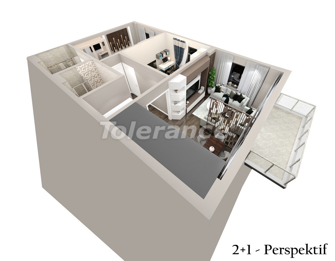 Apartment vom entwickler in Demirtaş, Alanya meeresblick pool - immobilien in der Türkei kaufen - 48736