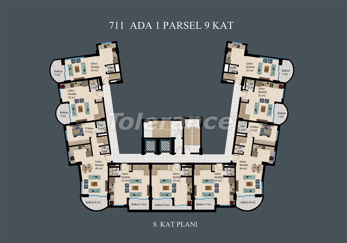 Apartment vom entwickler in Demirtaş, Alanya meeresblick pool ratenzahlung - immobilien in der Türkei kaufen - 50340