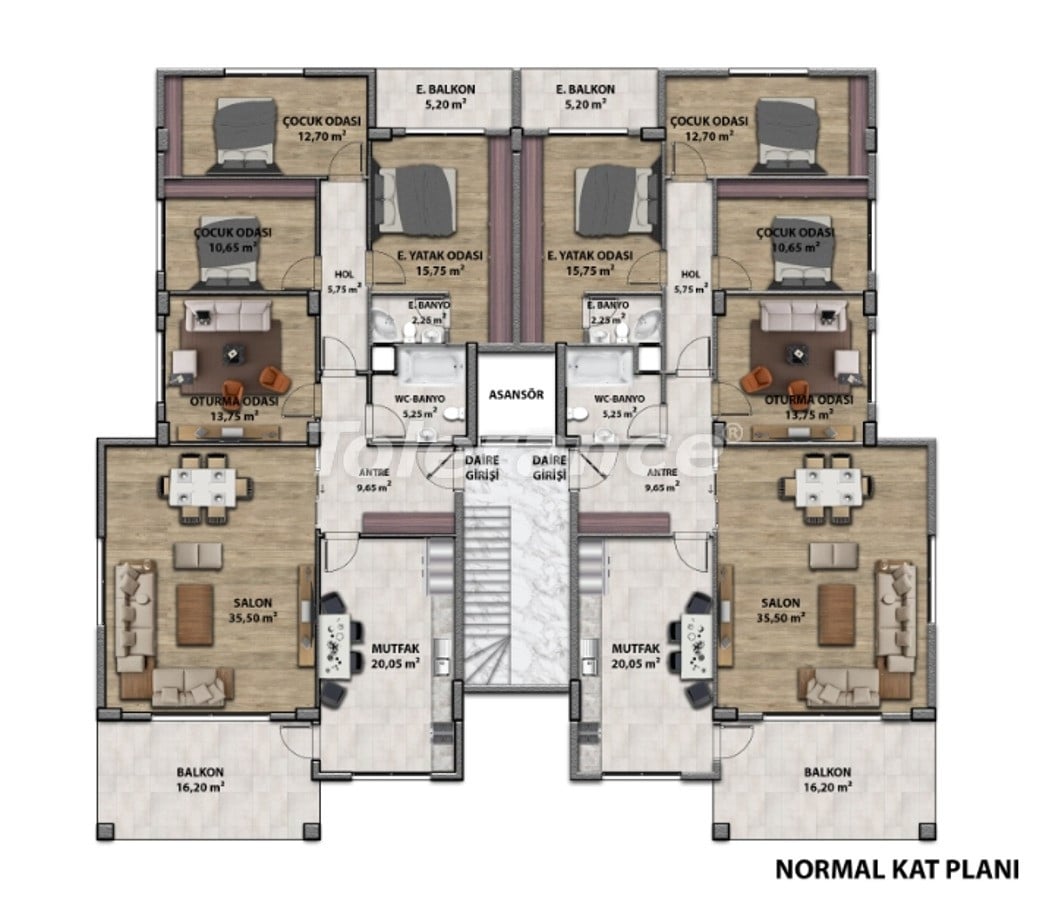 Appartement van de ontwikkelaar in Döşemealtı, Antalya zwembad afbetaling - onroerend goed kopen in Turkije - 107752