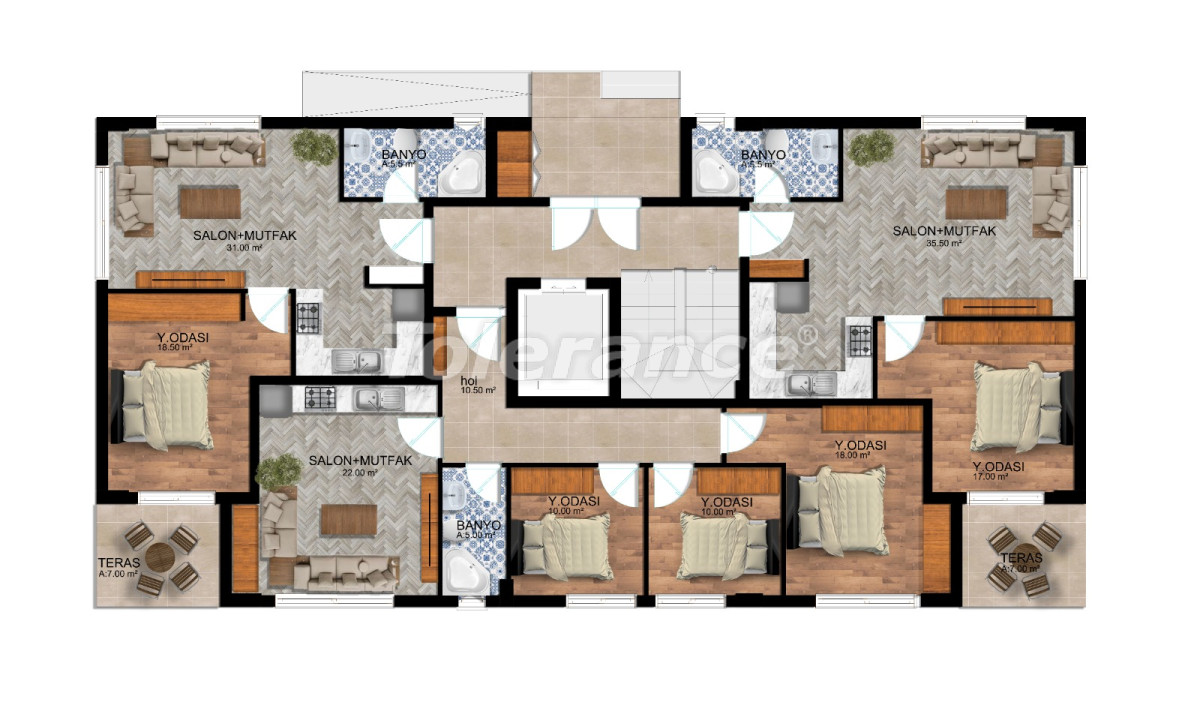 Appartement van de ontwikkelaar in Döşemealtı, Antalya zwembad afbetaling - onroerend goed kopen in Turkije - 108875