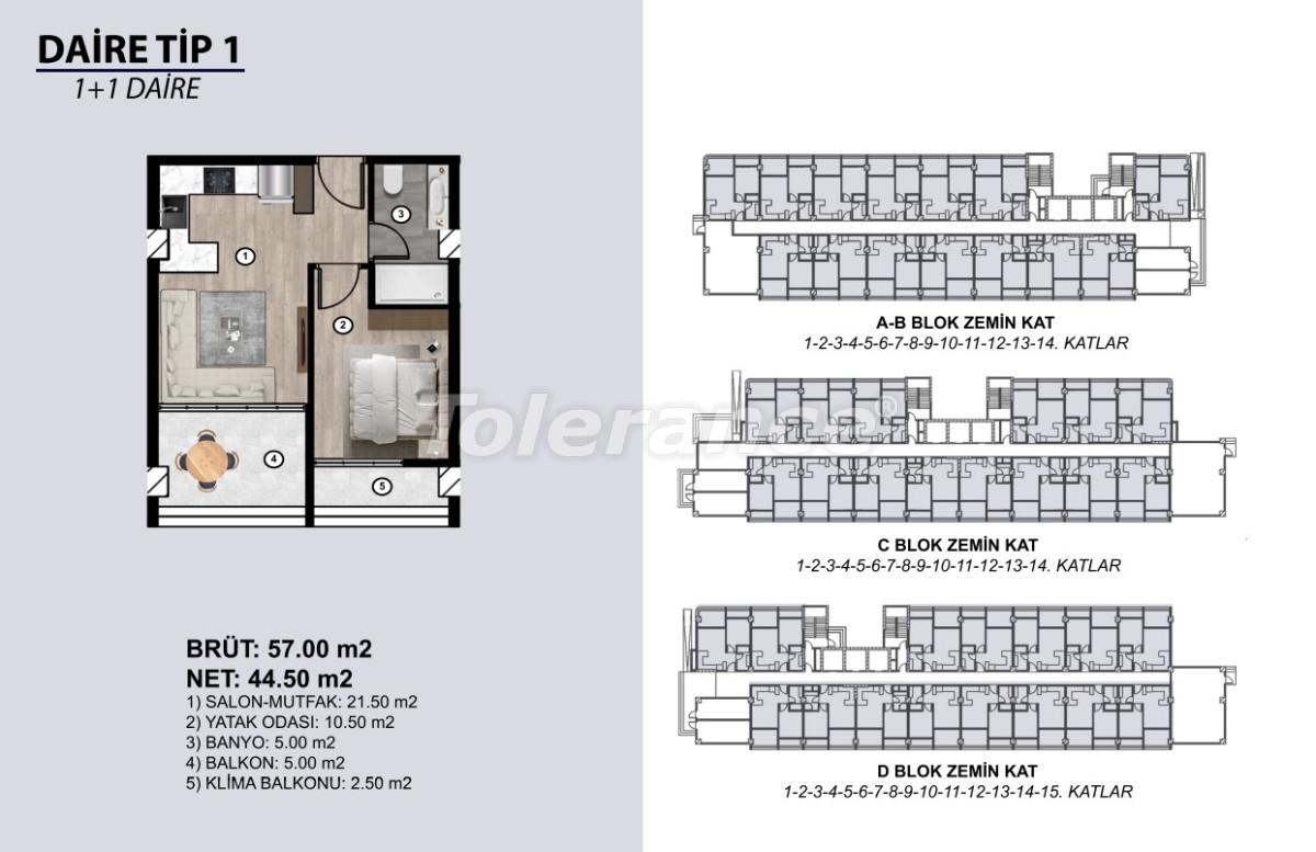Apartment vom entwickler in Erdemli, Mersin pool ratenzahlung - immobilien in der Türkei kaufen - 105148