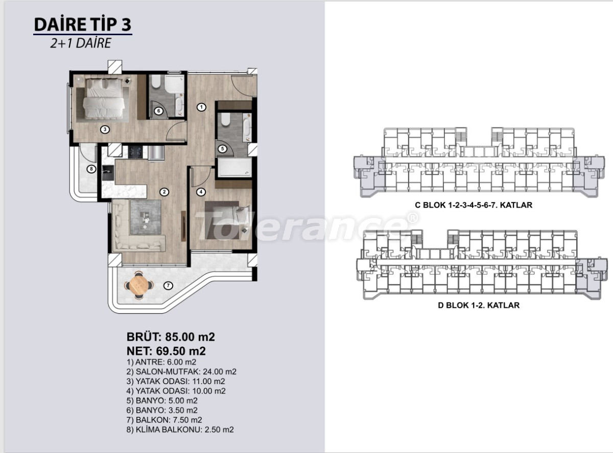Apartment vom entwickler in Erdemli, Mersin pool ratenzahlung - immobilien in der Türkei kaufen - 105152