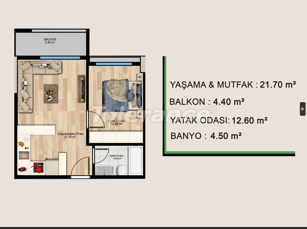 آپارتمان از سازنده که در اردملی, مرسین منظره دریا استخر اقساط - خرید ملک در ترکیه - 106648
