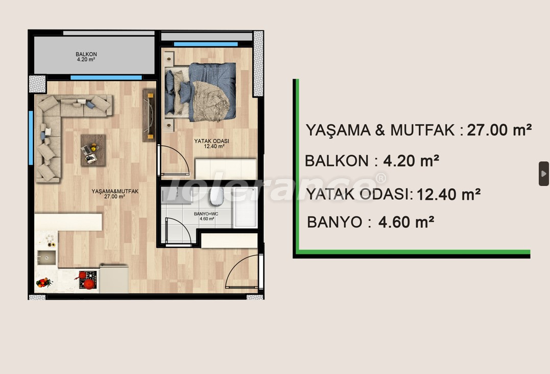 آپارتمان از سازنده که در اردملی, مرسین منظره دریا استخر اقساط - خرید ملک در ترکیه - 106649