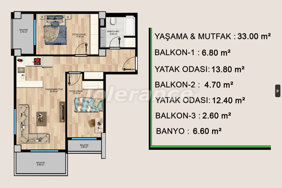 Apartment from the developer in Erdemli, Mersin with sea view with pool with installment - buy realty in Turkey - 106650
