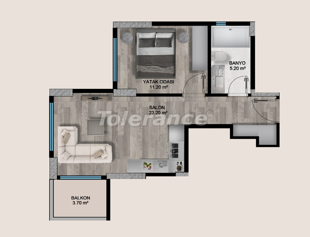 آپارتمان از سازنده که در اردملی, مرسین منظره دریا استخر اقساط - خرید ملک در ترکیه - 106713