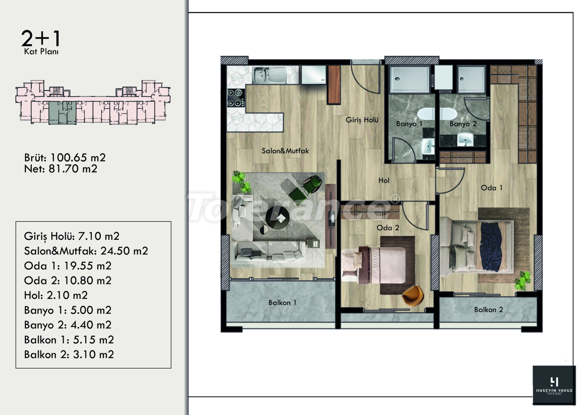 Appartement du développeur еn Erdemli, Mersin piscine versement - acheter un bien immobilier en Turquie - 110040