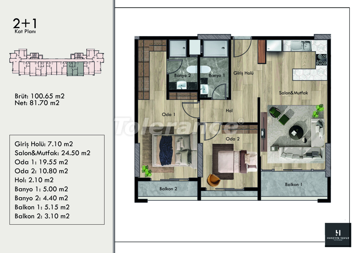 Appartement du développeur еn Erdemli, Mersin piscine versement - acheter un bien immobilier en Turquie - 110041