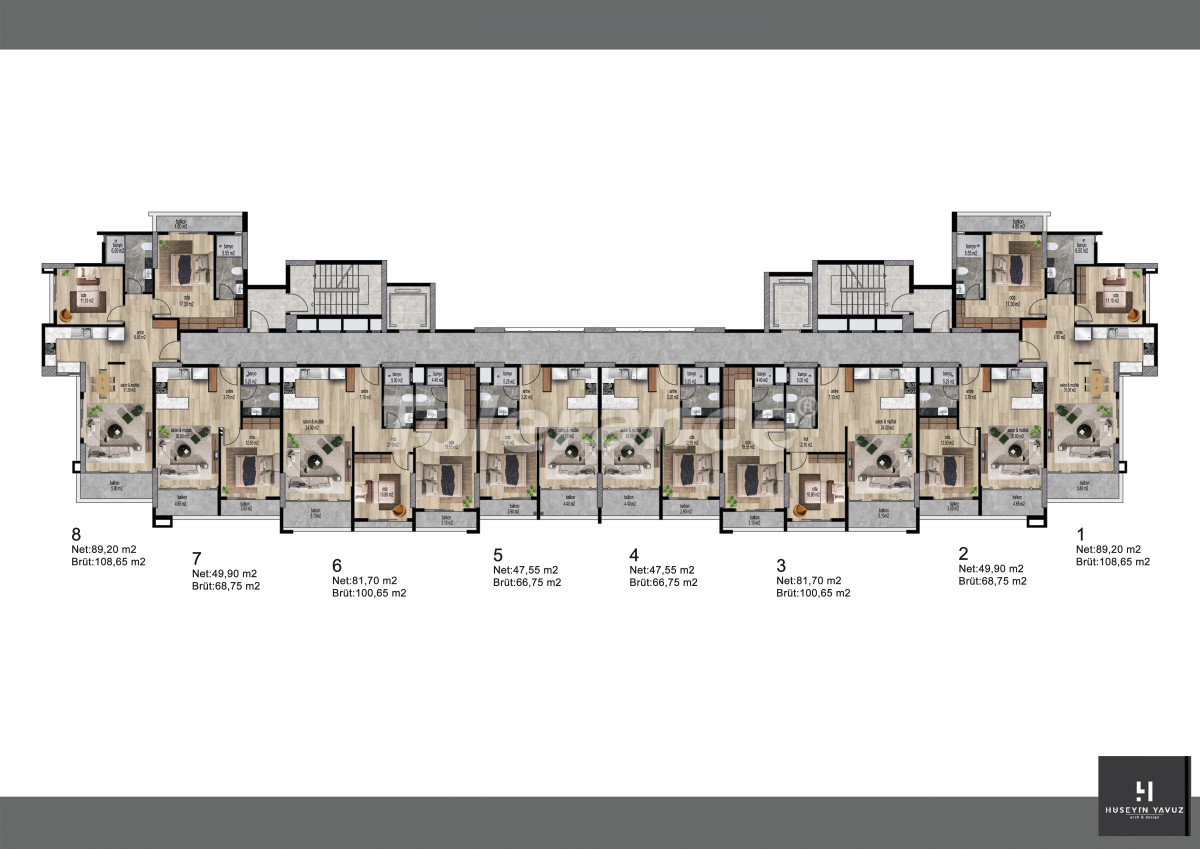 Appartement du développeur еn Erdemli, Mersin piscine versement - acheter un bien immobilier en Turquie - 110043