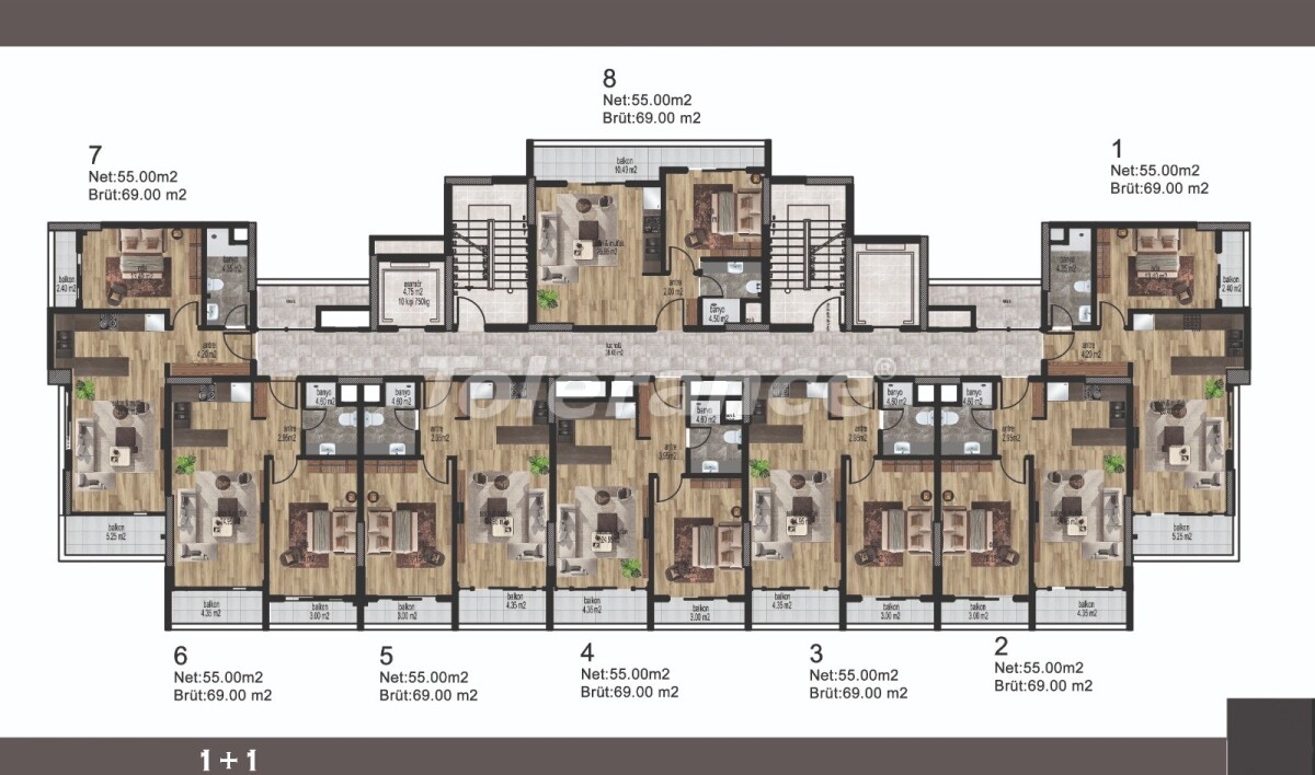 Apartment vom entwickler in Erdemli, Mersin meeresblick pool ratenzahlung - immobilien in der Türkei kaufen - 58473