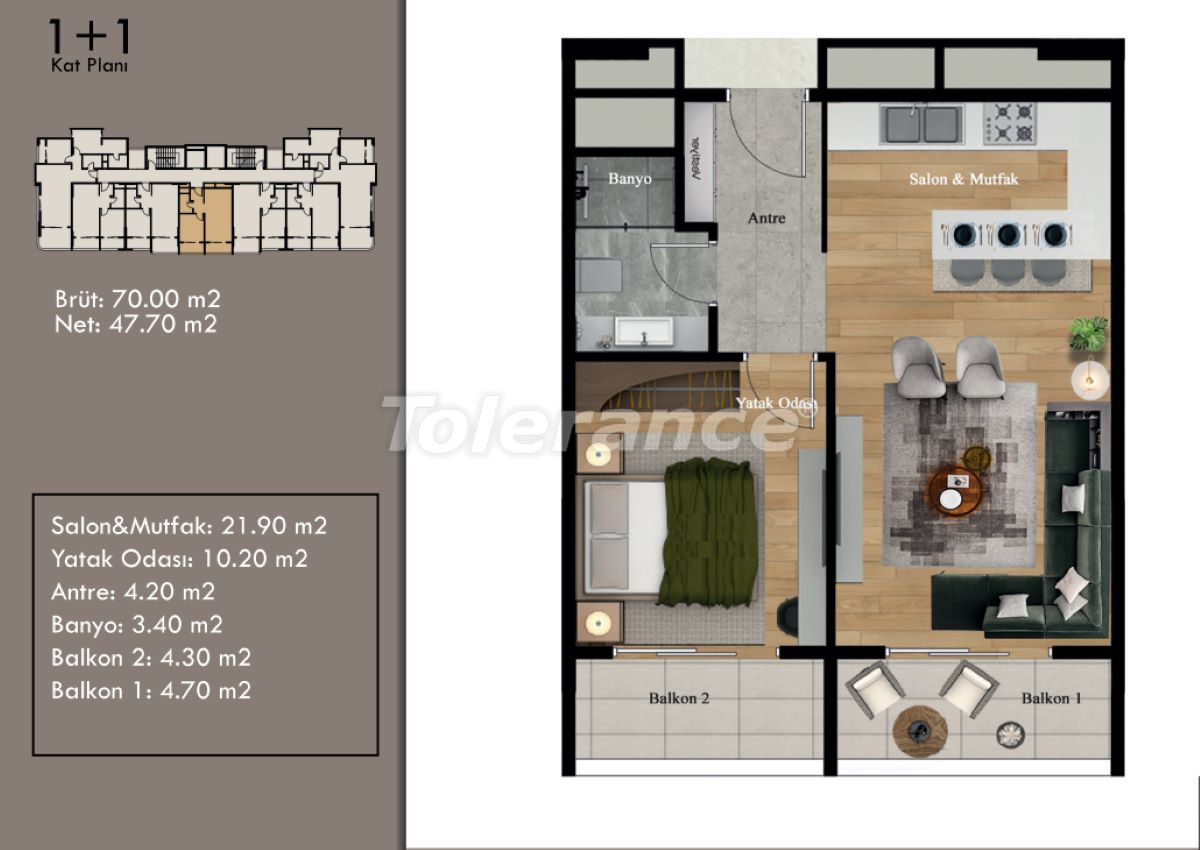 Apartment vom entwickler in Erdemli, Mersin meeresblick pool ratenzahlung - immobilien in der Türkei kaufen - 65834