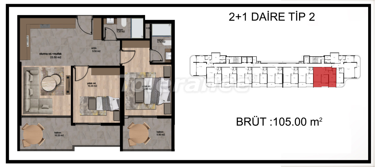 Apartment from the developer in Erdemli, Mersin with installment - buy realty in Turkey - 67416