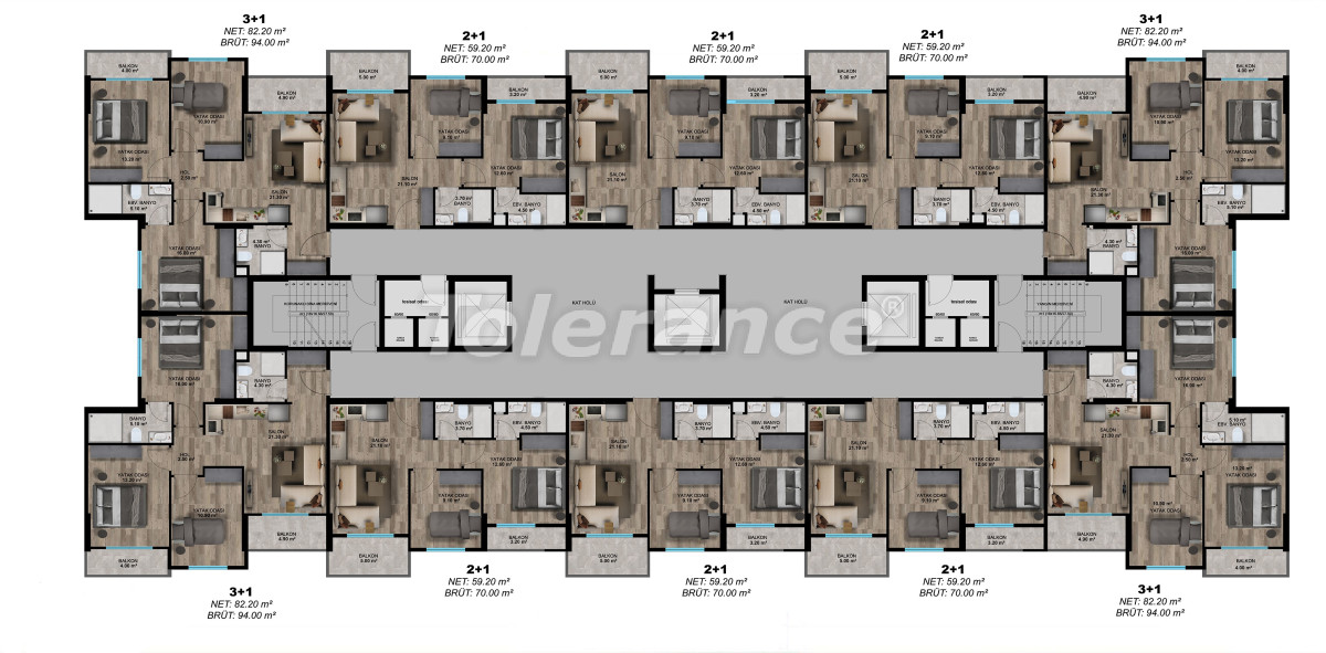 Apartment vom entwickler in Erdemli, Mersin meeresblick pool ratenzahlung - immobilien in der Türkei kaufen - 82103