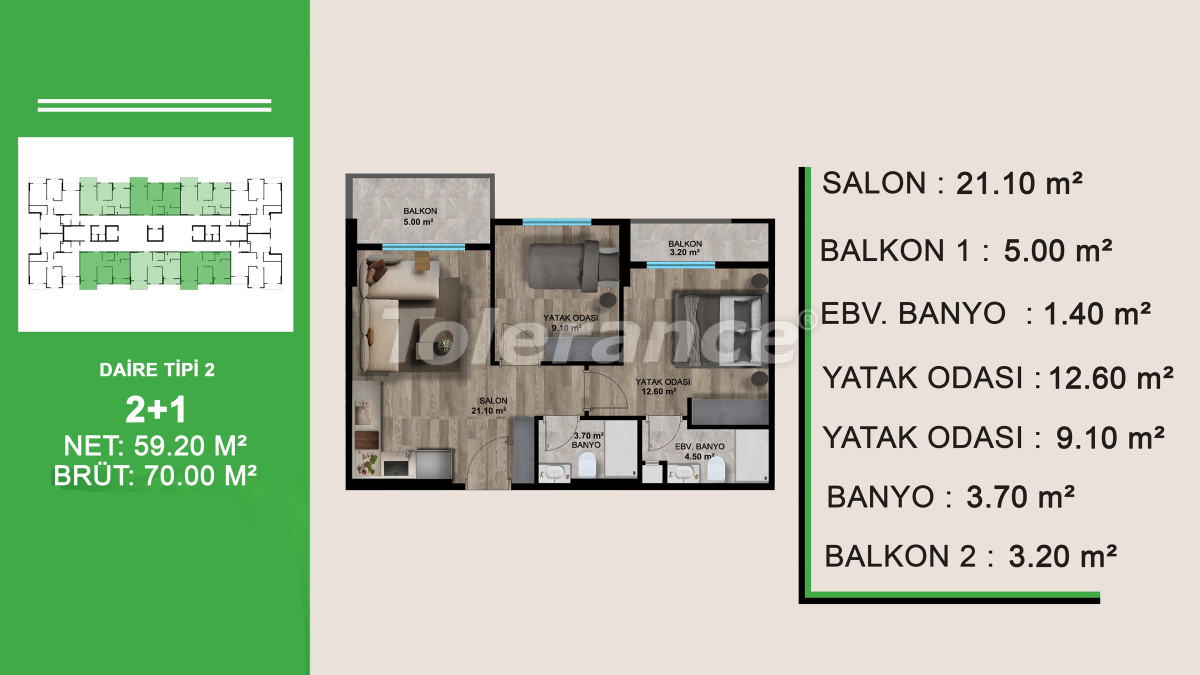 آپارتمان از سازنده که در اردملی, مرسین منظره دریا استخر اقساط - خرید ملک در ترکیه - 82105