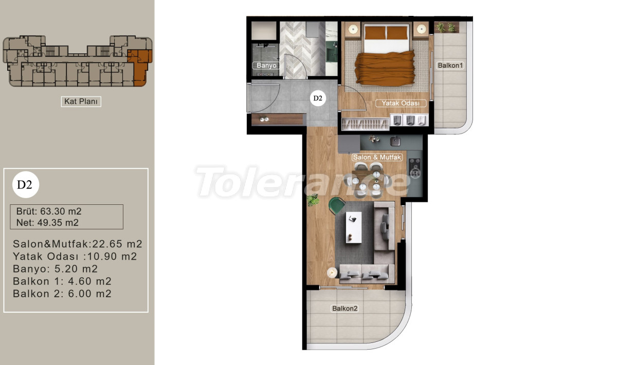 Apartment from the developer in Erdemli, Mersin with pool with installment - buy realty in Turkey - 82205