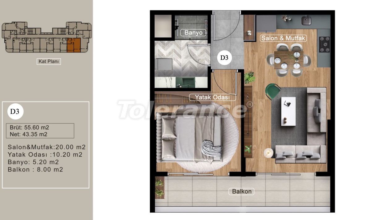 Apartment vom entwickler in Erdemli, Mersin pool ratenzahlung - immobilien in der Türkei kaufen - 82206