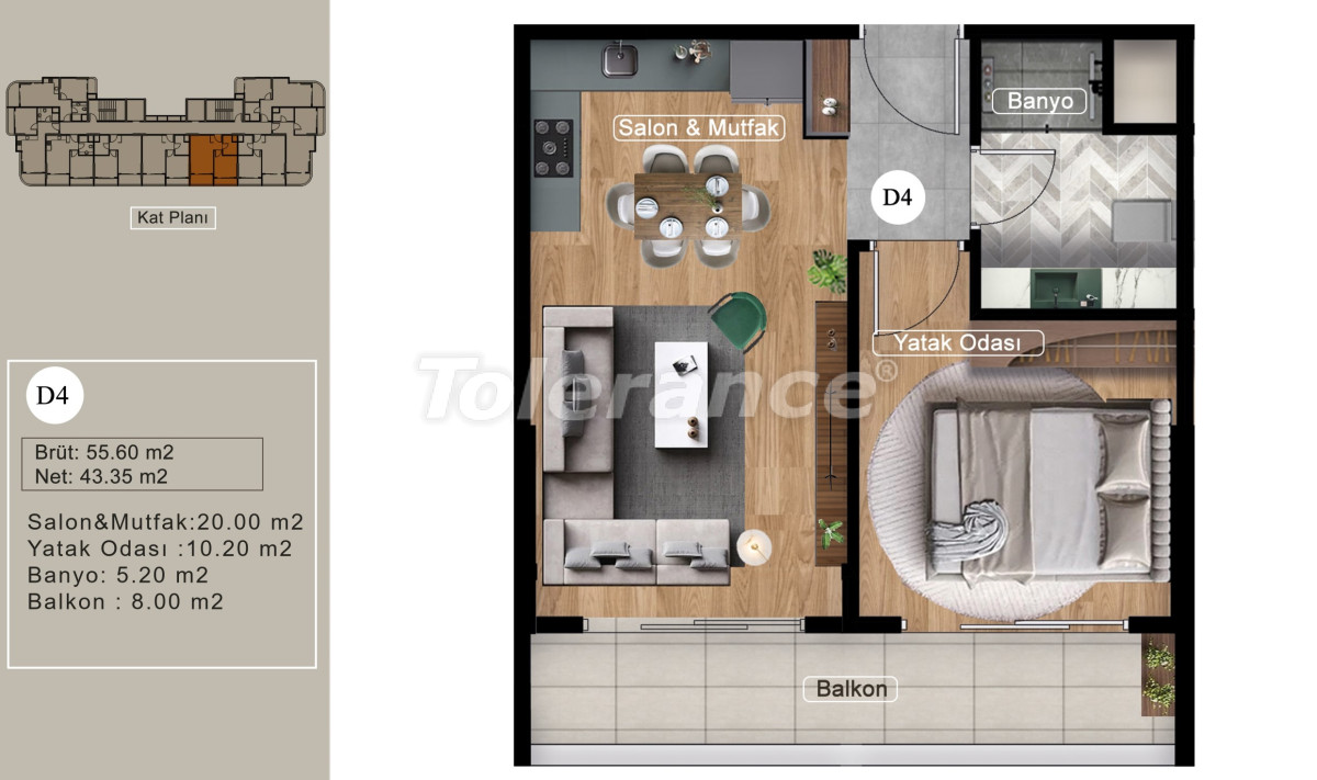 Apartment vom entwickler in Erdemli, Mersin pool ratenzahlung - immobilien in der Türkei kaufen - 82207
