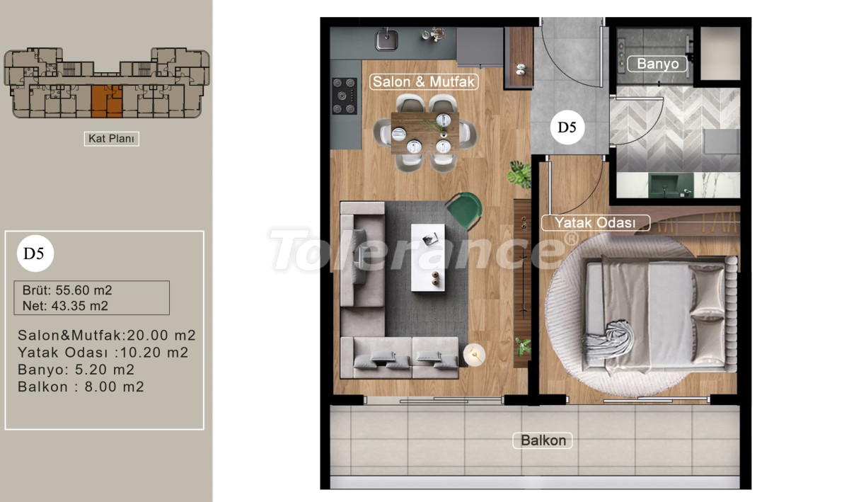 Apartment vom entwickler in Erdemli, Mersin pool ratenzahlung - immobilien in der Türkei kaufen - 82208