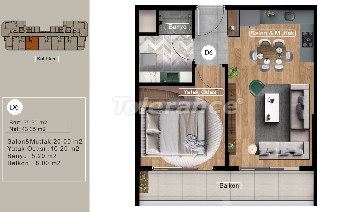 Apartment vom entwickler in Erdemli, Mersin pool ratenzahlung - immobilien in der Türkei kaufen - 82212