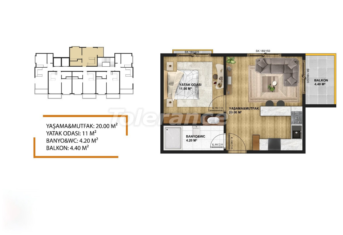 Apartment vom entwickler in Erdemli, Mersin pool ratenzahlung - immobilien in der Türkei kaufen - 95682