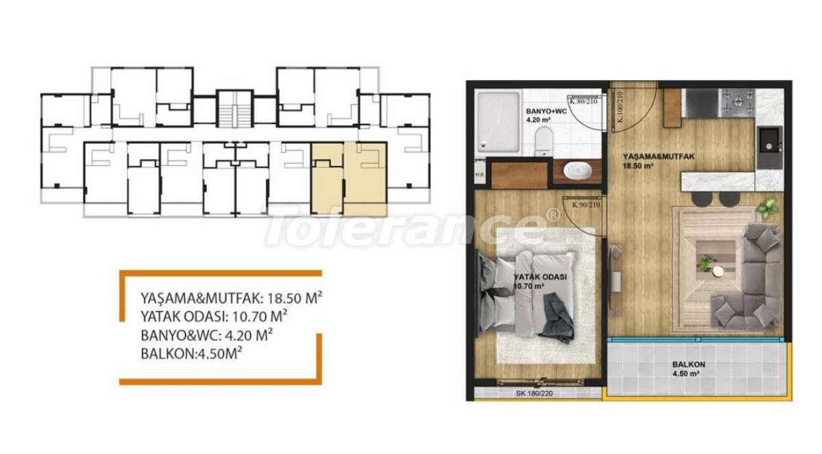 Apartment vom entwickler in Erdemli, Mersin ratenzahlung - immobilien in der Türkei kaufen - 95840