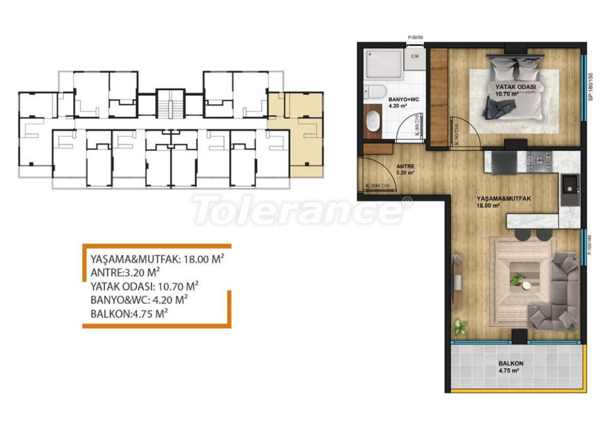 Apartment vom entwickler in Erdemli, Mersin ratenzahlung - immobilien in der Türkei kaufen - 95841