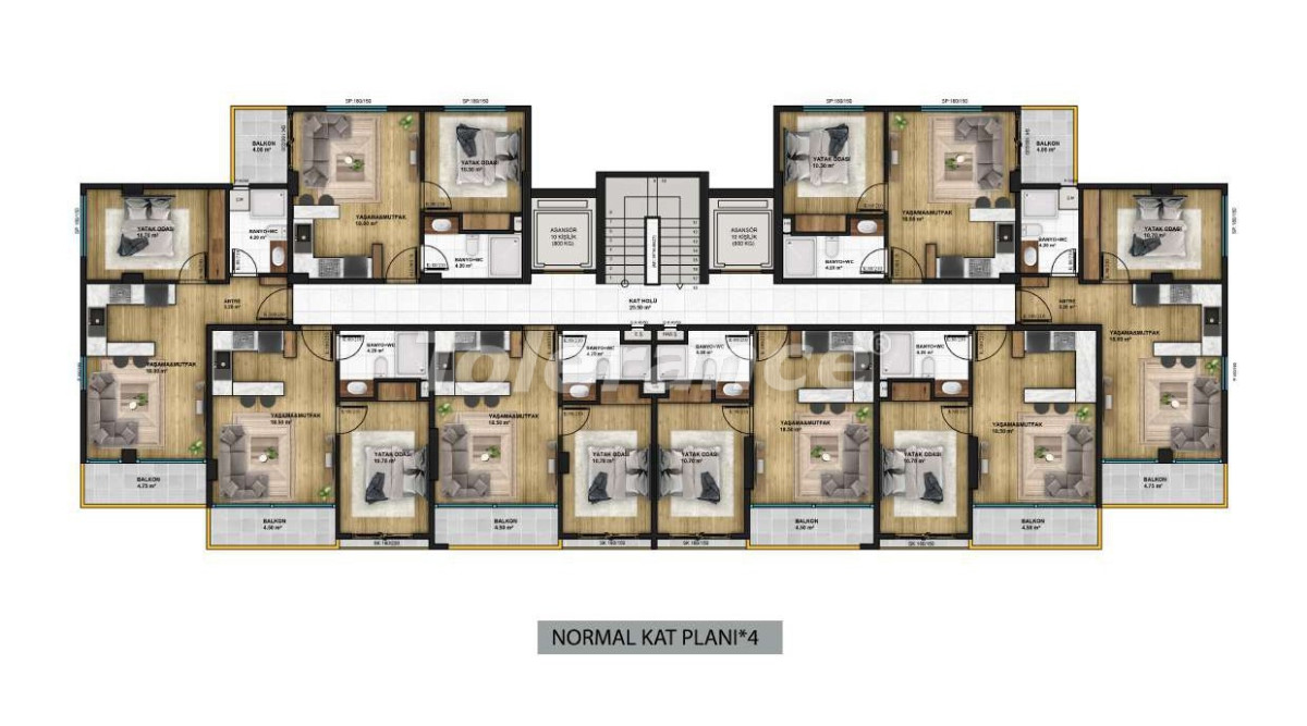 Apartment vom entwickler in Erdemli, Mersin ratenzahlung - immobilien in der Türkei kaufen - 95842