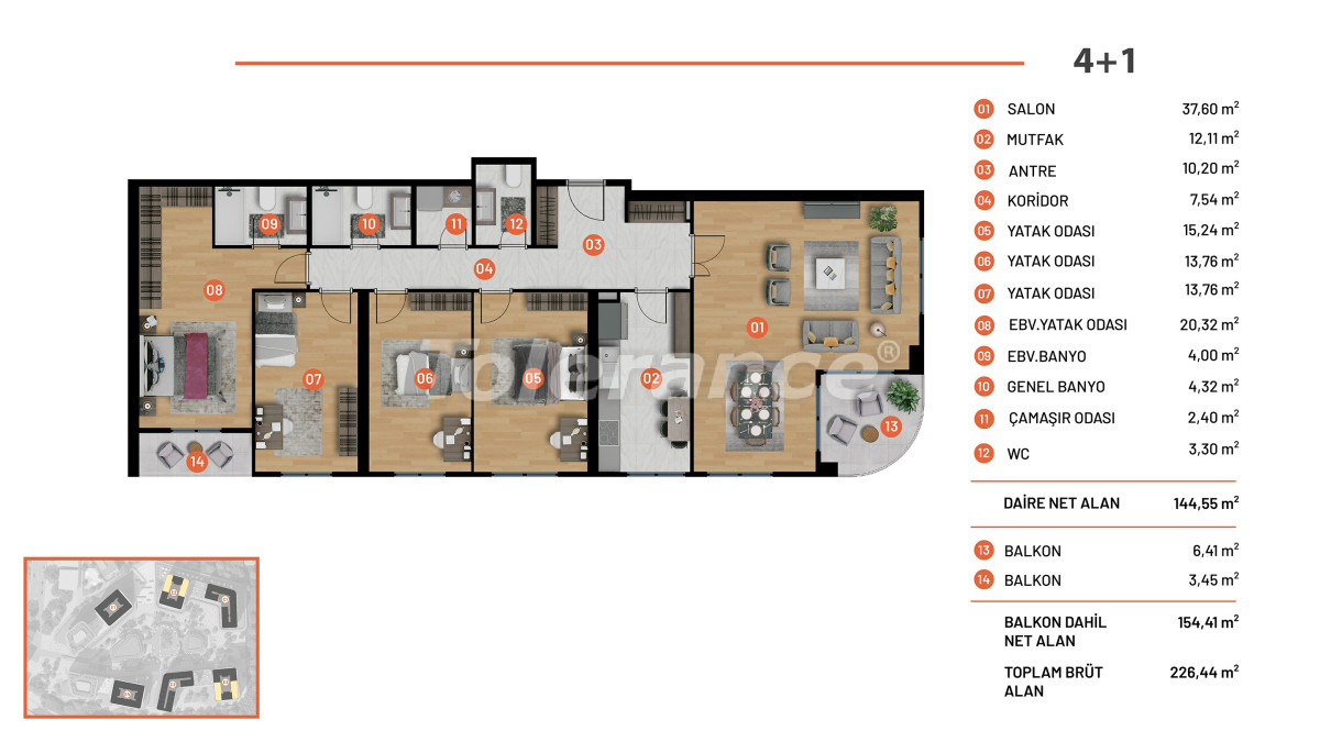 آپارتمان از سازنده که در ایوب سلطان, استانبول استخر - خرید ملک در ترکیه - 132807