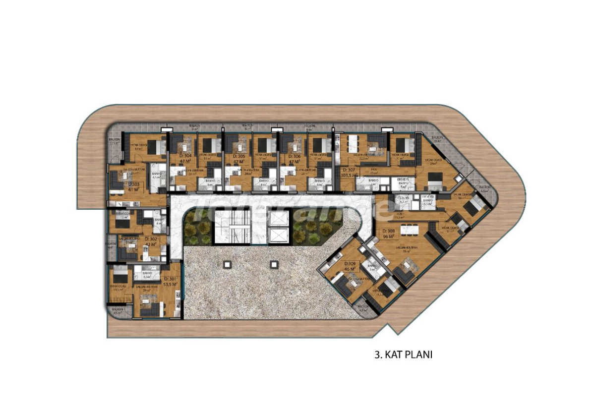 Apartment vom entwickler in Famagusta, Nordzypern ratenzahlung - immobilien in der Türkei kaufen - 83116