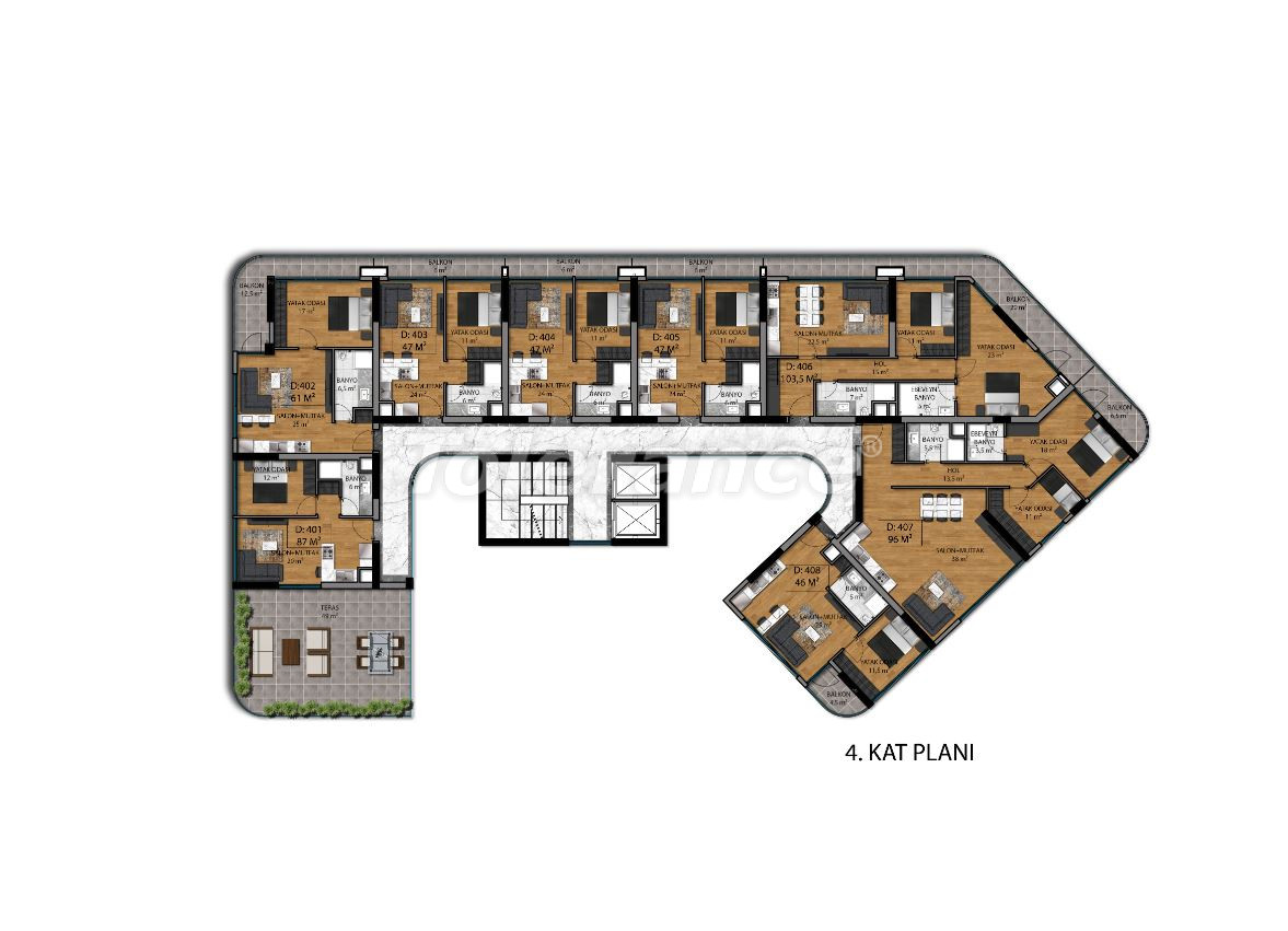 Apartment vom entwickler in Famagusta, Nordzypern ratenzahlung - immobilien in der Türkei kaufen - 83117
