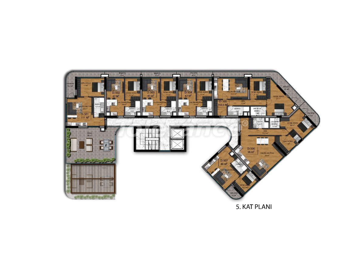Apartment vom entwickler in Famagusta, Nordzypern ratenzahlung - immobilien in der Türkei kaufen - 83118