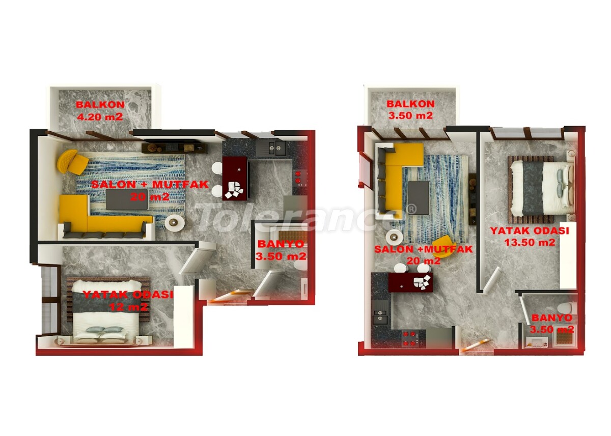 Apartment vom entwickler in Gazipaşa, Alanya pool ratenzahlung - immobilien in der Türkei kaufen - 60342