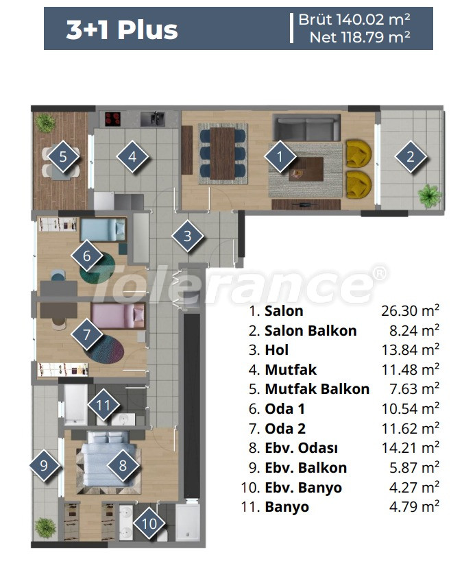 Appartement du développeur еn Izmir piscine - acheter un bien immobilier en Turquie - 83365