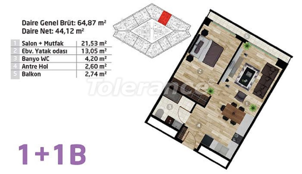 Apartment vom entwickler in Kadikoy, Istanbul meeresblick pool - immobilien in der Türkei kaufen - 67549