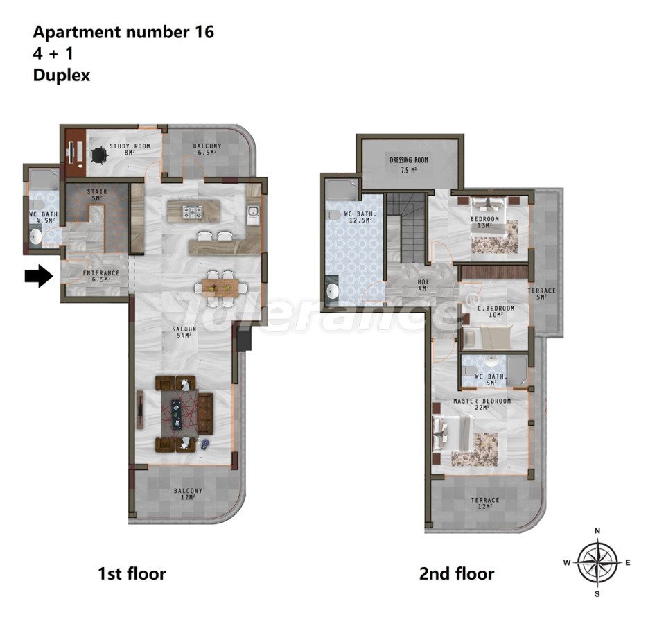 Apartment vom entwickler in Kargıcak, Alanya meeresblick pool - immobilien in der Türkei kaufen - 49102
