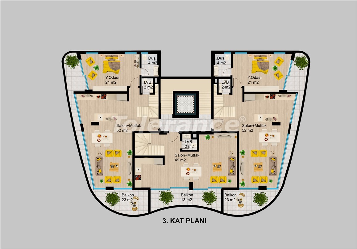 Apartment vom entwickler in Kargıcak, Alanya meeresblick pool - immobilien in der Türkei kaufen - 50264