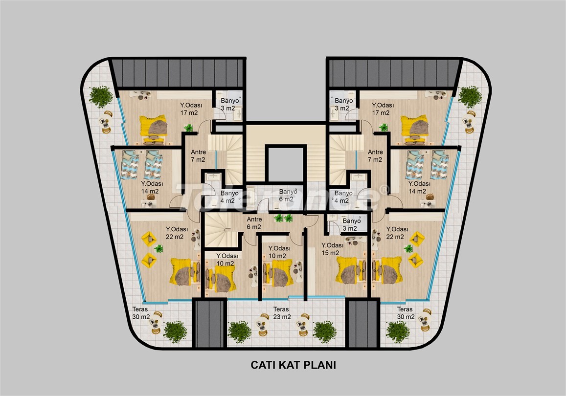 Apartment vom entwickler in Kargıcak, Alanya meeresblick pool - immobilien in der Türkei kaufen - 50265
