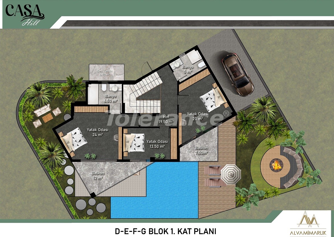 Apartment vom entwickler in Kargıcak, Alanya meeresblick pool - immobilien in der Türkei kaufen - 58831